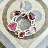 Pink gemstone confetti pendant