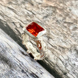 Orange Zircon Ring