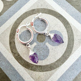 Gemstone Hoop Earrings
