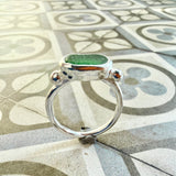 Sea Glass Ring with granulation