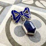 Vintage Enamel bow brooch with Lapis Lazuli