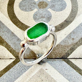 Sea Glass Ring with granulation