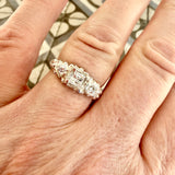 Moissanite Silver Engagement Ring