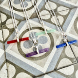 Gemstone T Bar pendant