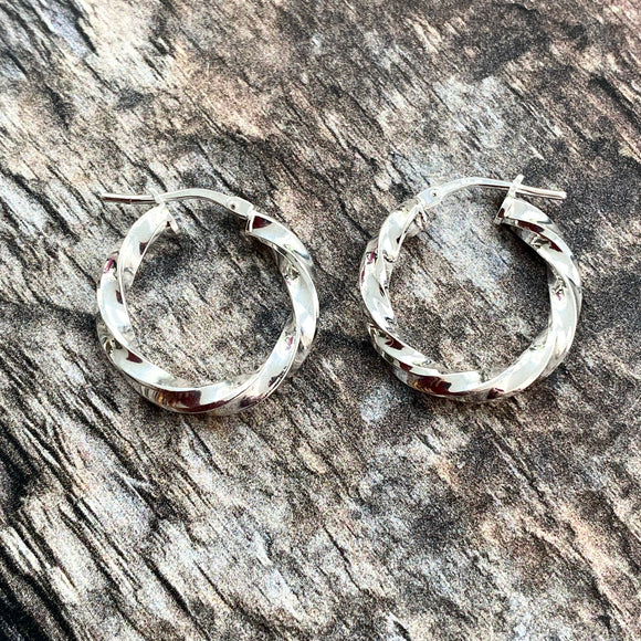 Twisted Huggie Hoop Earrings