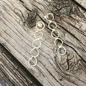 circle silver earrings