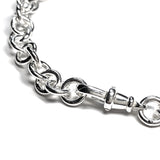 Silver round linked chain bracelet