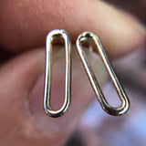 silver paperclip earrings