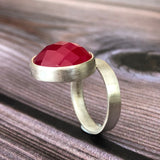 Cerise Chalcedony Ring