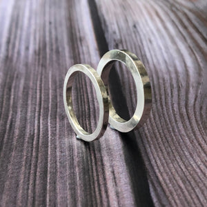 square silver stacker ring