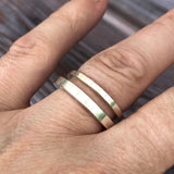 Simple Square Silver Stacker Ring 2mm Band