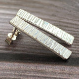 silver hammered earrings