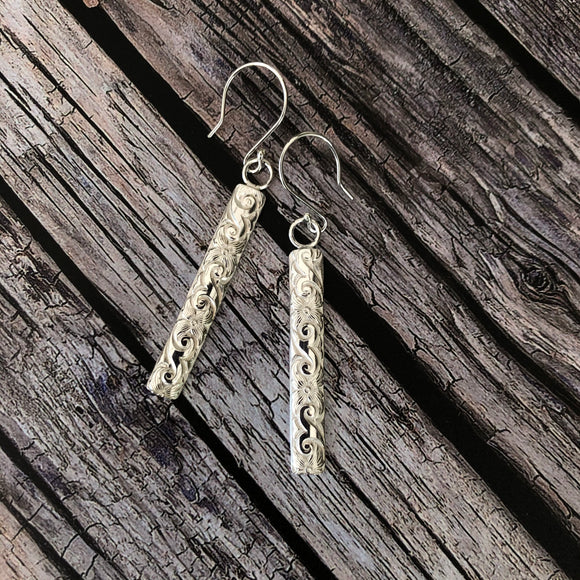 silver rococo earrings