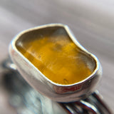 Amber Sea Glass Wrap Ring