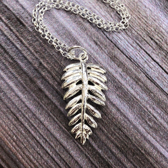 silver leaf pendant