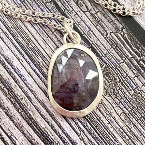 silver ruby pendant