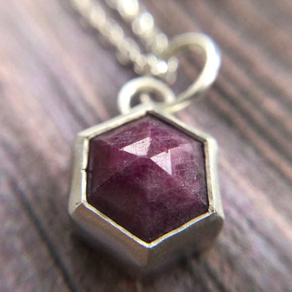 Silver ruby pendant