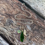 Serpentine and Chalcedony Charm Necklace