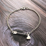 silver heart and arrow bracelet