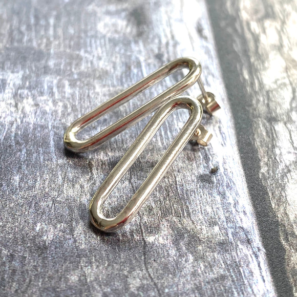 chunky paperclip link earrings