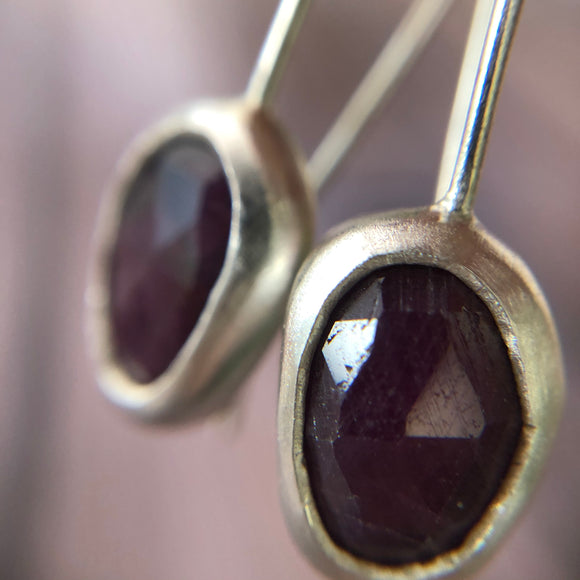 Silver ruby earrings