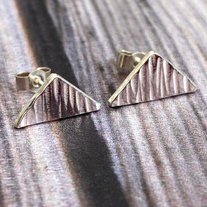 silver hammered earrings