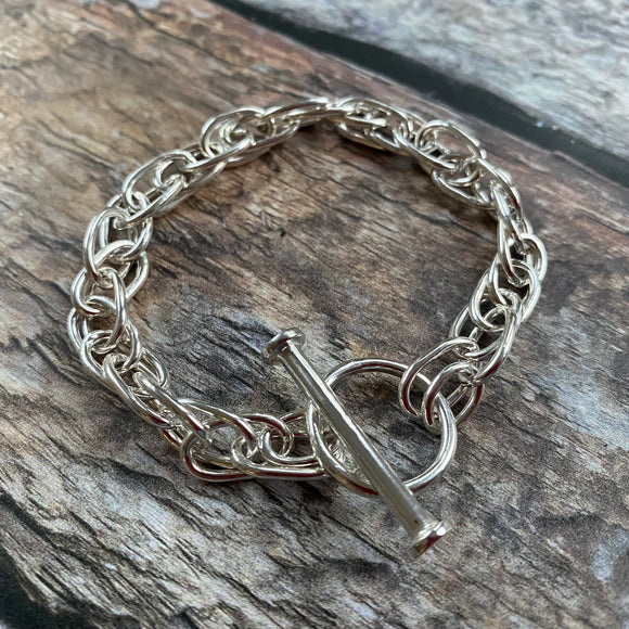 Chunky T-Bar Double Link Bracelet