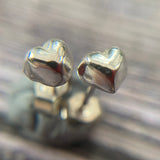 silver heart shaped studs