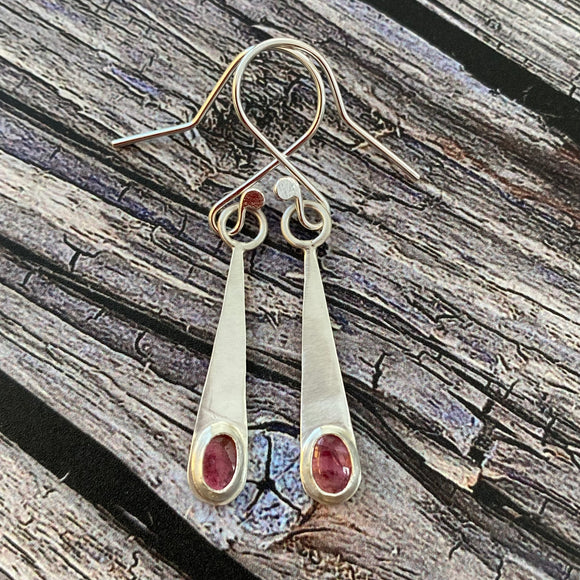 silver tourmaline earrings