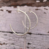 silver twisted hoops